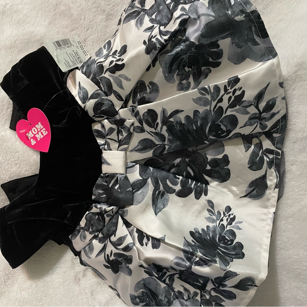 The Children's Place Black and White Floral Dress
